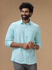 Men’s Aqua Blue Solid Casual Shirt – Smart, Fresh & Everyday Ready